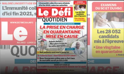 Voici la Une du Défi Quotidien de ce lundi 12 avril 2021