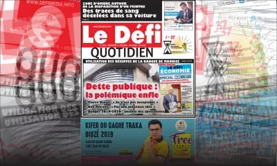 Voici la Une du Défi Quotidien de ce Mercredi 12 Juin 2019