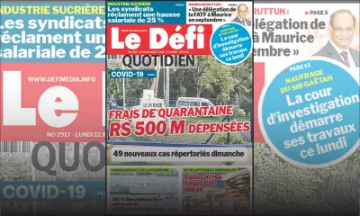 Voici la Une du Défi Quotidien de ce lundi 12 juillet 2021