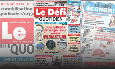 Voici la une du Défi Quotidien de ce Mercredi 12 juillet 2023