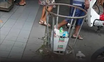 Poubelle sans fond à Rose-Hill