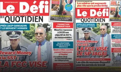 Voici la une du Défi Quotidien de ce Mardi 12 Août 2025