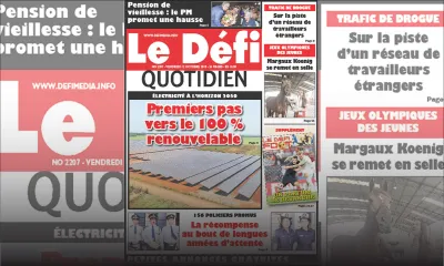 Voici la Une du Defi Quotidien de ce vendredi 12 Octobre 2018