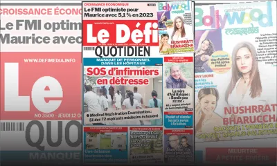 Voici la une du Défi Quotidien de ce Jeudi 12 Octobre 2023