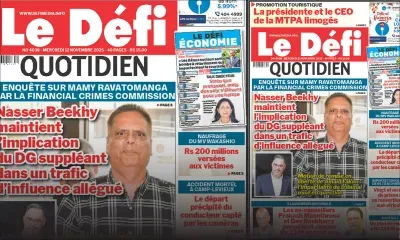 Voici la une du Défi Quotidien de ce Mercredi 12 Novembre 2025