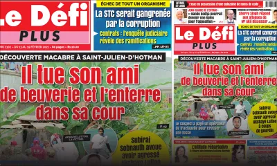 Voici la Une du Défi Plus de ce samedi 13 février 2021