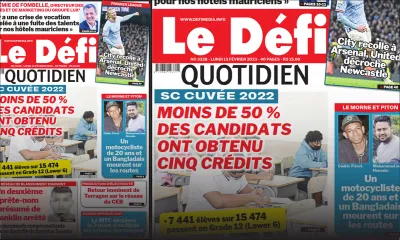 Voici la une du Défi Quotidien de ce Lundi 13 Février 2023