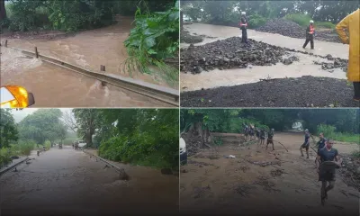 [En images] Avis de fortes pluies : le pont d’Anse-Jonchée inondé ; le GIPM à pied-d’œuvre