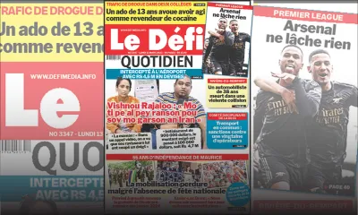Voici la une du Défi Quotidien de ce Lundi 13 Mars 2023