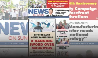 Voici la Une de News On Sunday de ce vendredi 13 avril