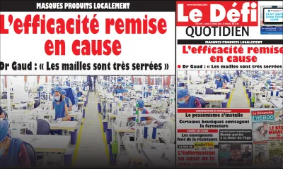 Voici la Une du Defi Quotidien de ce lundi 13 avril 2020