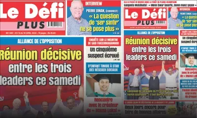 Voici la Une du Défi Plus de ce Samedi 13 Avril 2024