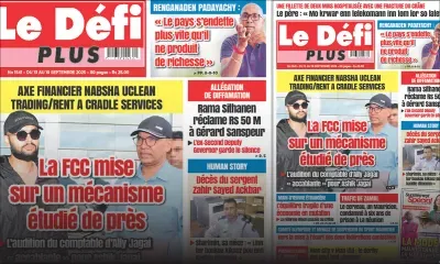 Voici la Une du Défi Plus de ce Samedi 13 Septembre 2025