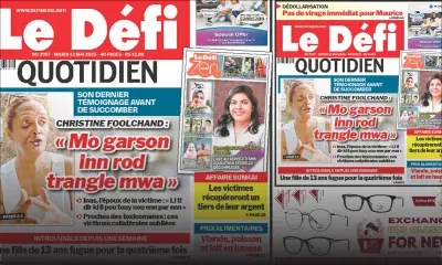 Voici la une du Défi Quotidien de ce Mardi 13 Mai 2025
