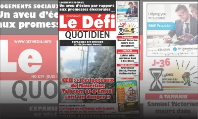 Voici la Une du Défi Quotidien de ce Jeudi 13 Juin 2019
