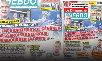 Voici la Une de Le Dimanche/L'Hebdo de ce dimanche 13 Juin 2021
