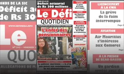 Voici la Une du Defi Quotidien de ce vendredi 13 juillet 2018