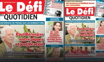 Voici la une du Défi Quotidien de ce Mercredi 13 Août 2025