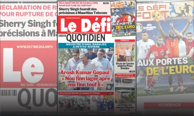 Voici la une du Défi Quotidien de ce Vendredi 13 Octobre 2023