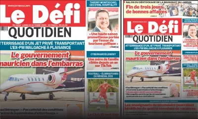 Voici la une du Défi Quotidien de ce Lundi 13 Octobre 2025