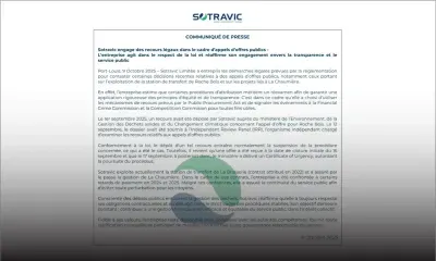 Communiqué de Sotravic