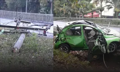 Moka : une voiture percute un pylône 