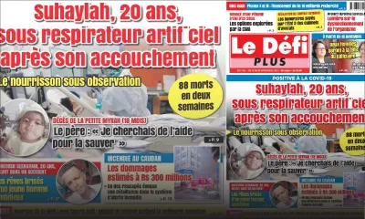 Voici la Une du Défi Plus de ce samedi 13 Novembre 2021