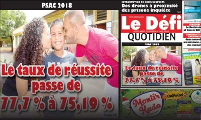 Voici la Une du Defi Quotidien de ce jeudi 13 décembre 2018