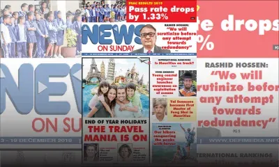 Voici la Une de News on Sunday de ce Vendredi 13 décembre 2019