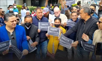 Manif du PTr devant l'Assemblée nationale