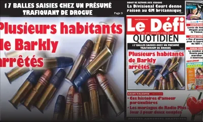 Voici la Une du Defi Quotidien de ce jeudi 14 février 2019