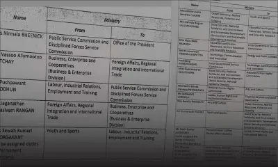 Valse de transferts à la fonction publique : Nirmala Bheenick fait son comeback à la présidence