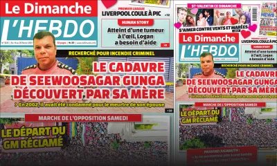 Voici la Une de Le Dimanche/L'Hebdo de ce dimanche 14 février 2021