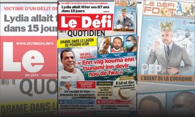 Voici la Une du Défi Quotidien de ce vendredi 14 mai 2021
