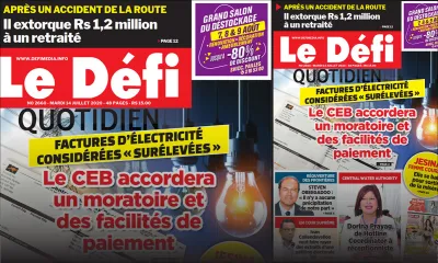 Voici la Une du Defi Quotidien de ce mardi 14 juillet 2020