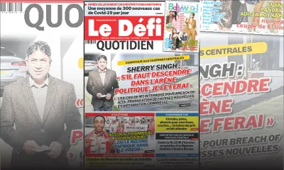 Voici la une du Défi Quotidien de ce jeudi 14 Juillet 2022