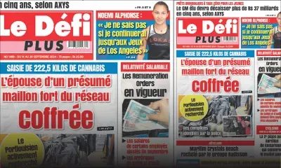 Voici la Une du Défi Plus de ce Samedi 14 Septembre 2024