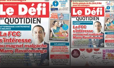 Voici la une du Défi Quotidien de ce Mardi 14 Octobre 2025