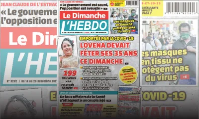 Voici la Une de Le Dimanche/L'Hebdo de ce dimanche 14 Novembre 2021