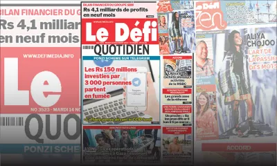 Voici la une du Défi Quotidien de ce Mardi 14 Novembre 2023