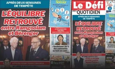 Voici la une du Défi Quotidien de ce Vendredi 14 Novembre 2025