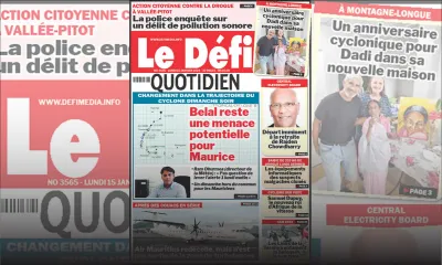 Voici la une du Défi Quotidien de ce Lundi 15 Janvier 2024