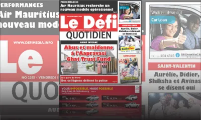 Voici la Une du Defi Quotidien de ce vendredi 15 Février 2019