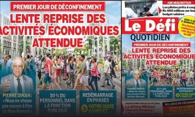 Voici la Une du Defi Quotidien de ce vendredi 15 mai 2020