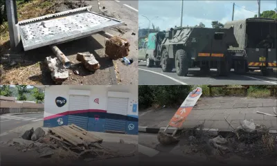 [En Images] : Constat des dégats post-manifestation sur la route en direction de Cité Mangalkhan liés aux tensions de vendredi