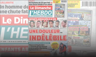 Voici la Une de Le Dimanche/L'Hebdo de ce dimanche 16 janvier 2022