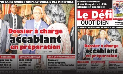 Voici la Une du Defi Quotidien de ce vendredi 16 mars