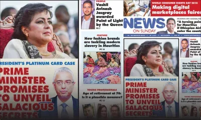 Voici la Une de News On Sunday de ce vendredi 16 mars