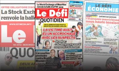 Voici la une du Défi Quotidien de ce mercredi 16 mars 2022