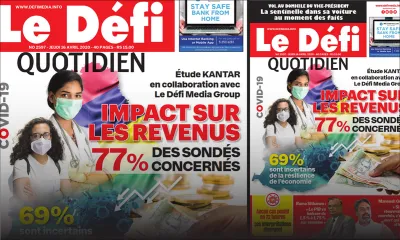 Voici la Une du Defi Quotidien de ce jeudi 16 avril 2020